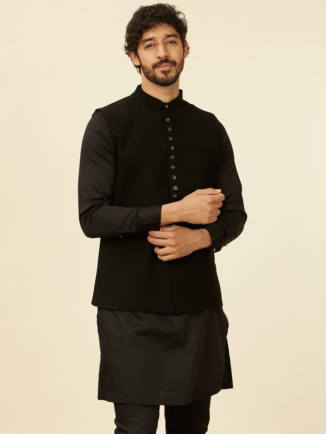 Manyavar Woven Nehru Jacket - view 1