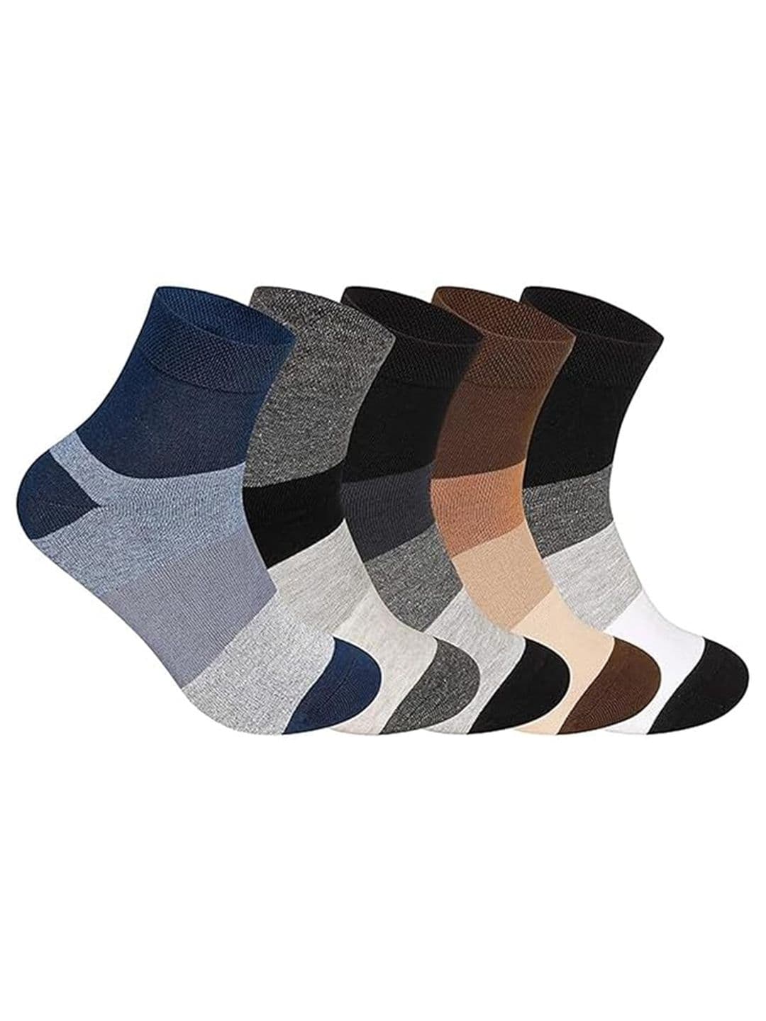 Supersox Men Pack Of 5 Striped Ankle Length Socks - view 1