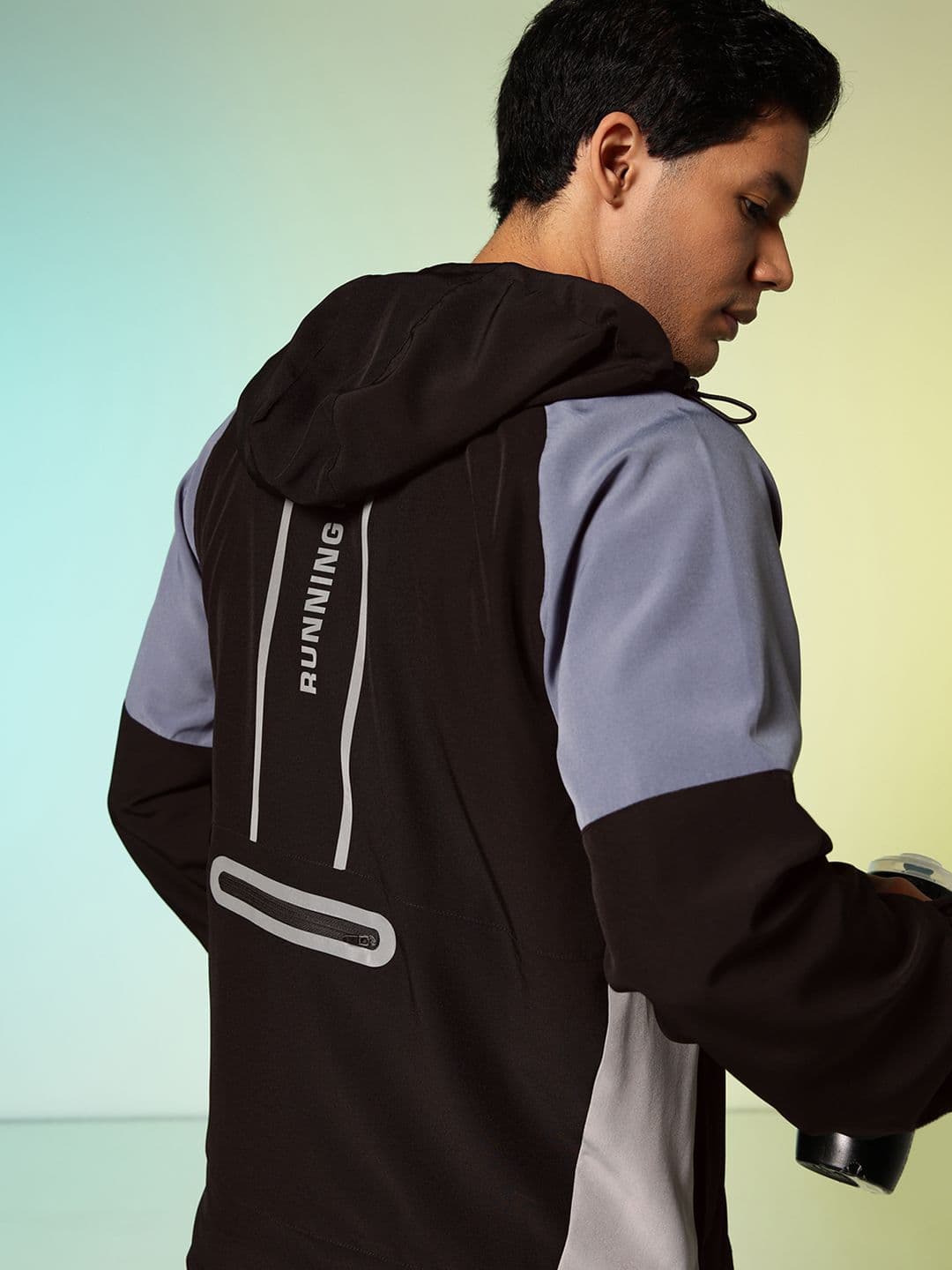 HRX by Hrithik Roshan Typography Printed Hooded Running Sporty Jacket