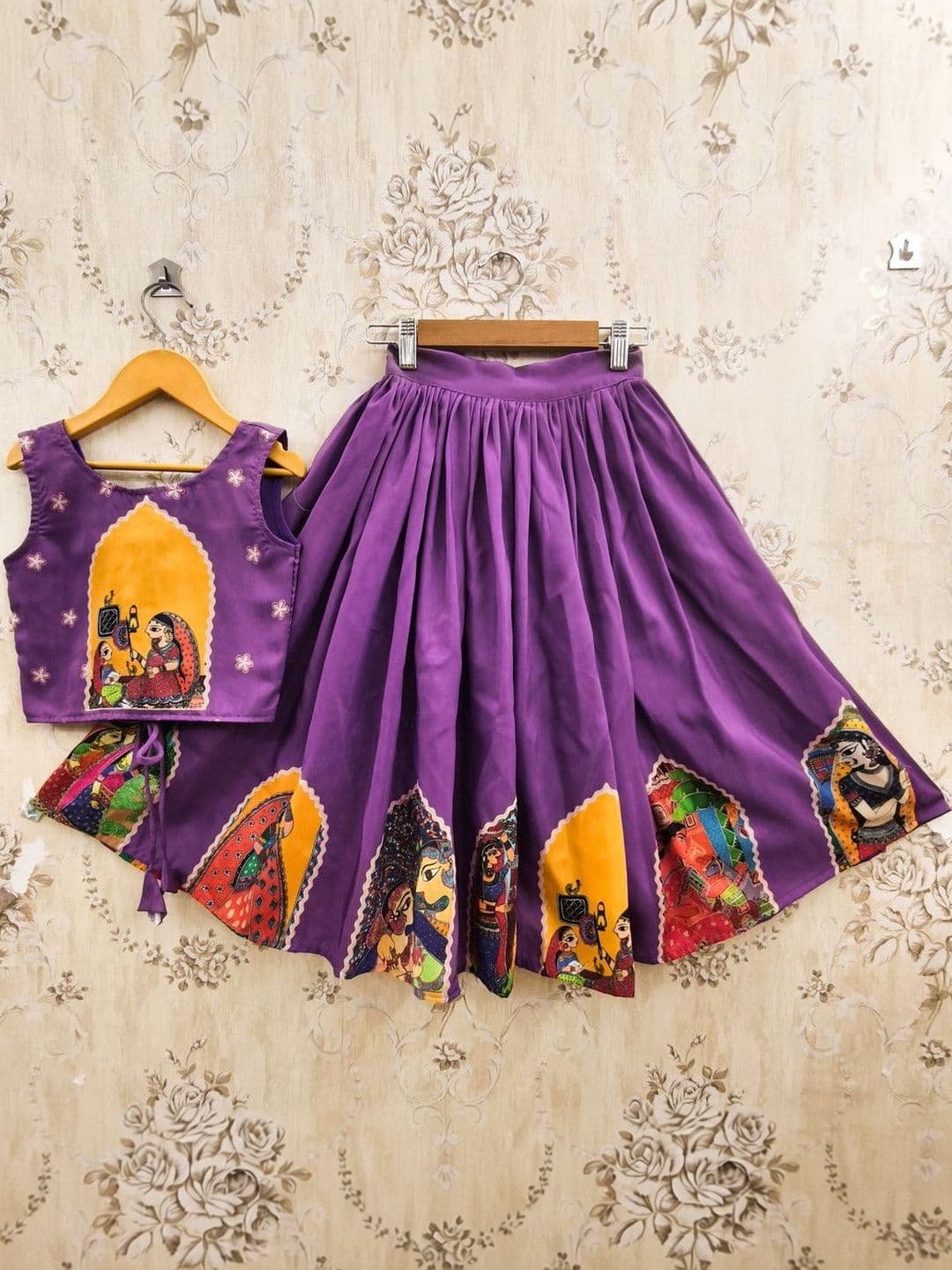 JOVK DESIGN Girls Printed Ready to Wear Lehenga & - view 1