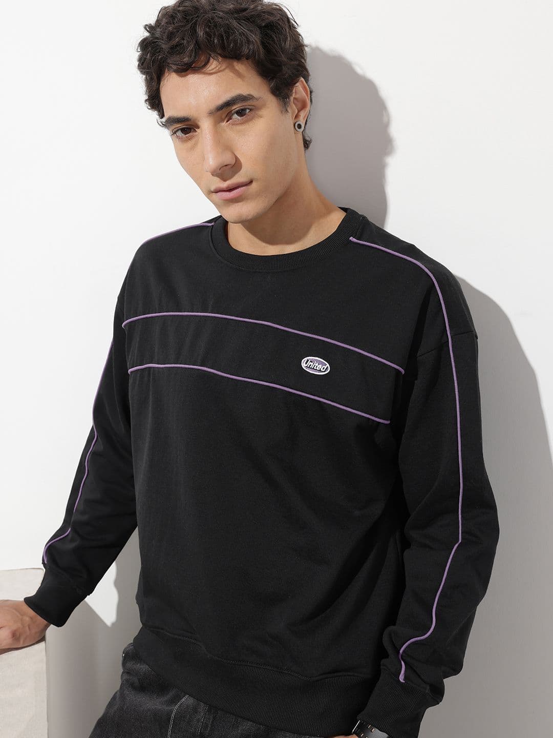 The Roadster Life Co. Oversized Fit Drop Shoulder Sleeves Sweatshirt - view 1