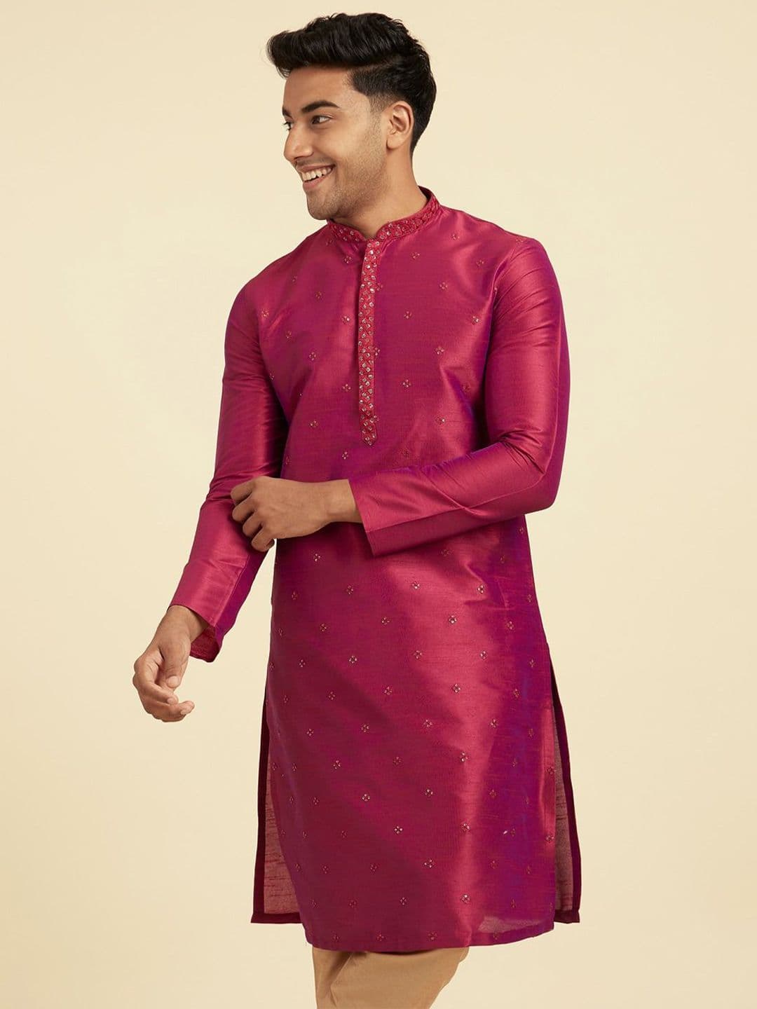 Diwas by Manyavar Men Embellished Embroidered Sequinned Kurta - view 1