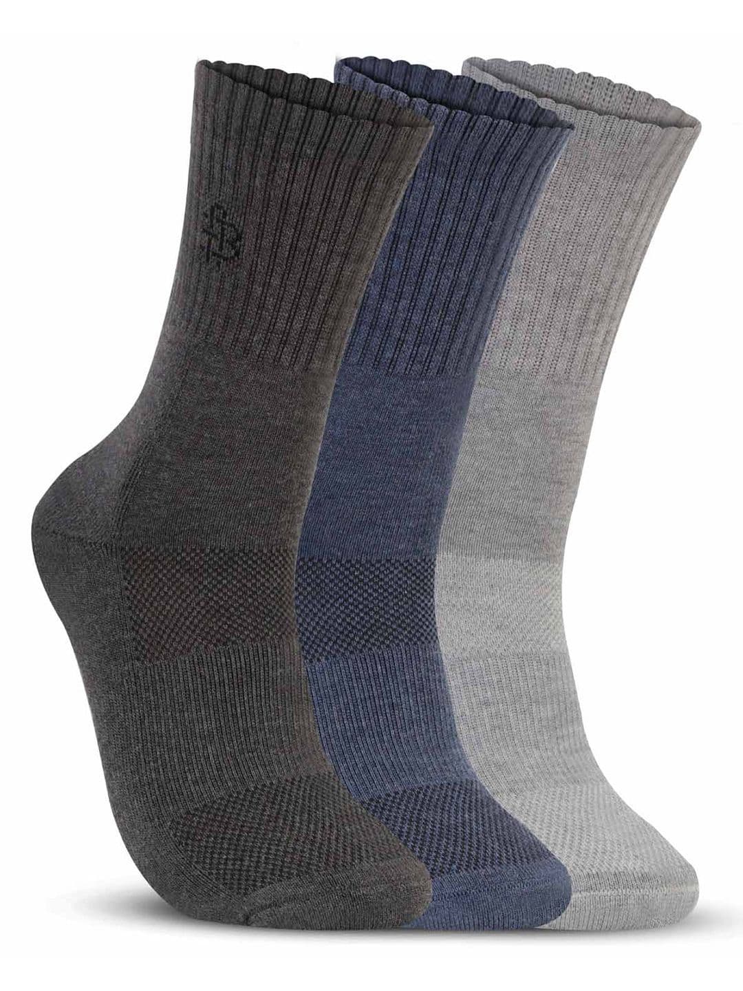 Bonjour Men Pack of 3 Colourblocked Calf Length Socks - view 1