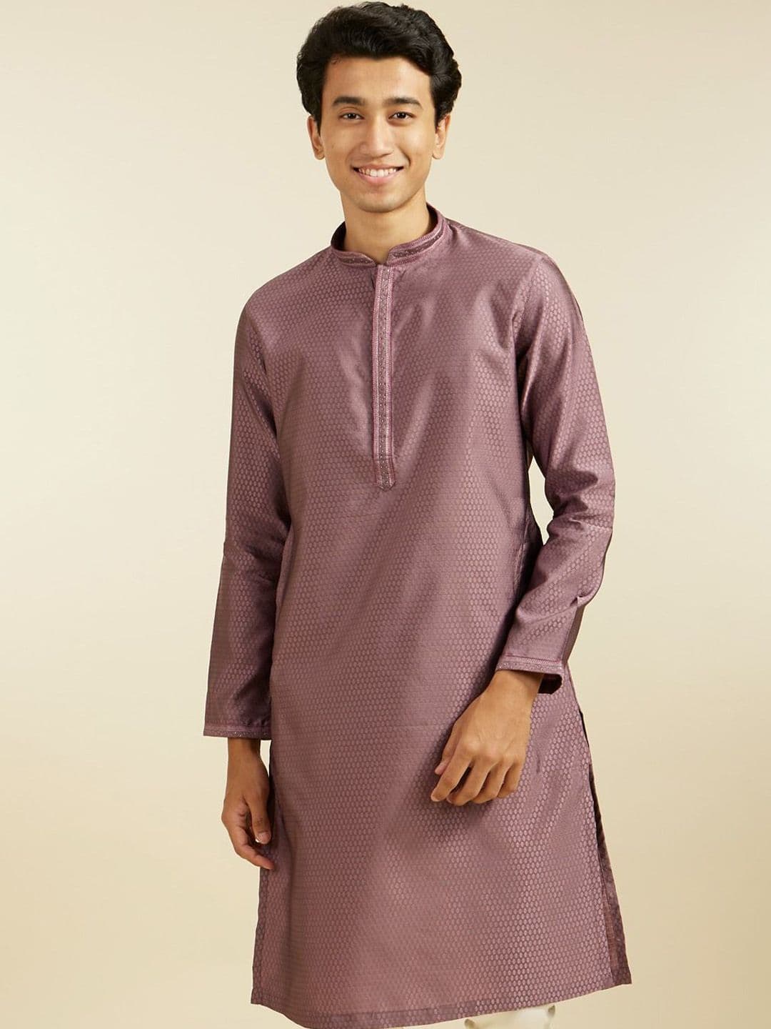 Diwas by Manyavar Ethnic Motifs Self Design Mandarin Collar Straight Kurta - view 1