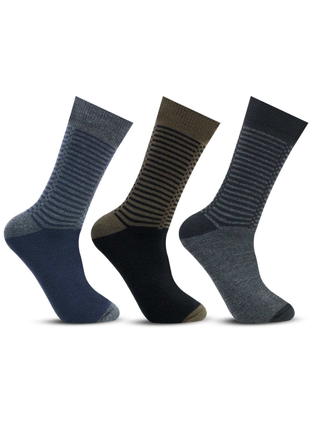 Bonjour Men Pack Of 3 Assorted Patterned Calf Length Socks - view 1