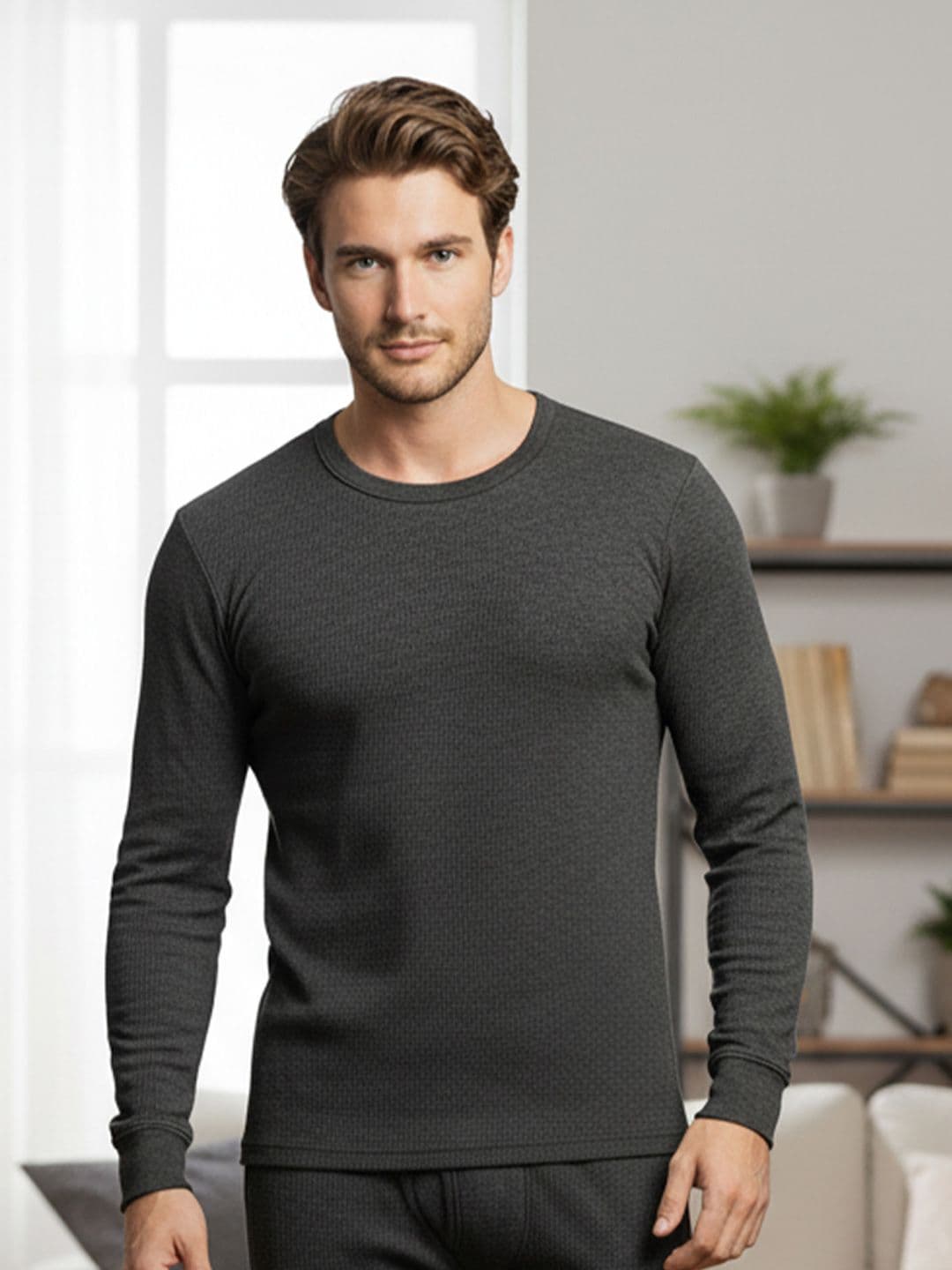 Lux Cozi Men Round Neck Cotton Thermal Tops - view 1