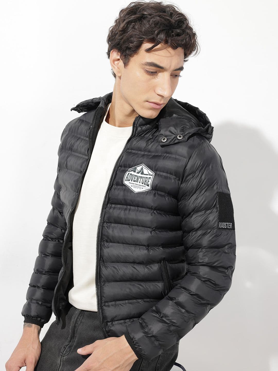 The Roadster Life Co. Typography Hooded Puffer Jacket - view 1