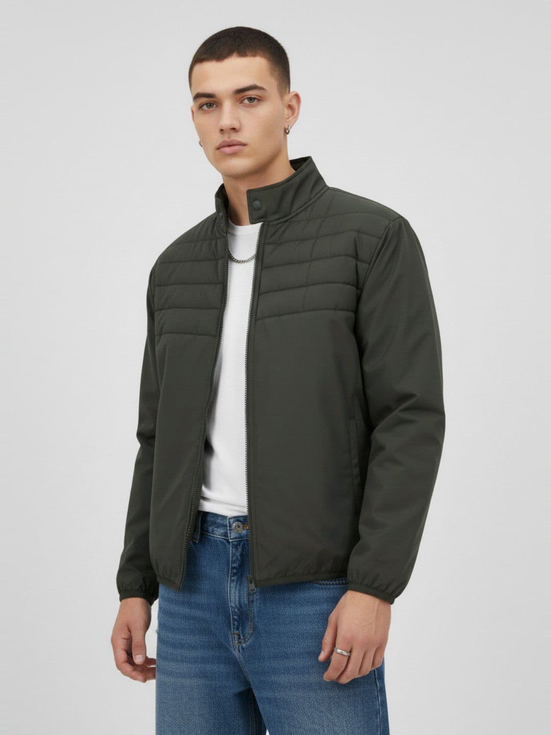 glitchez Mock Collar Puffer Jacket - view 1