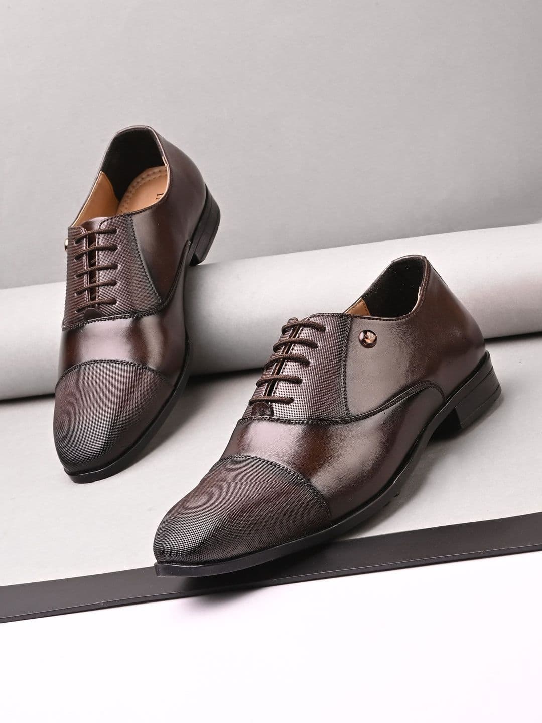 INVICTUS Men Textured Formal Derbys - view 1