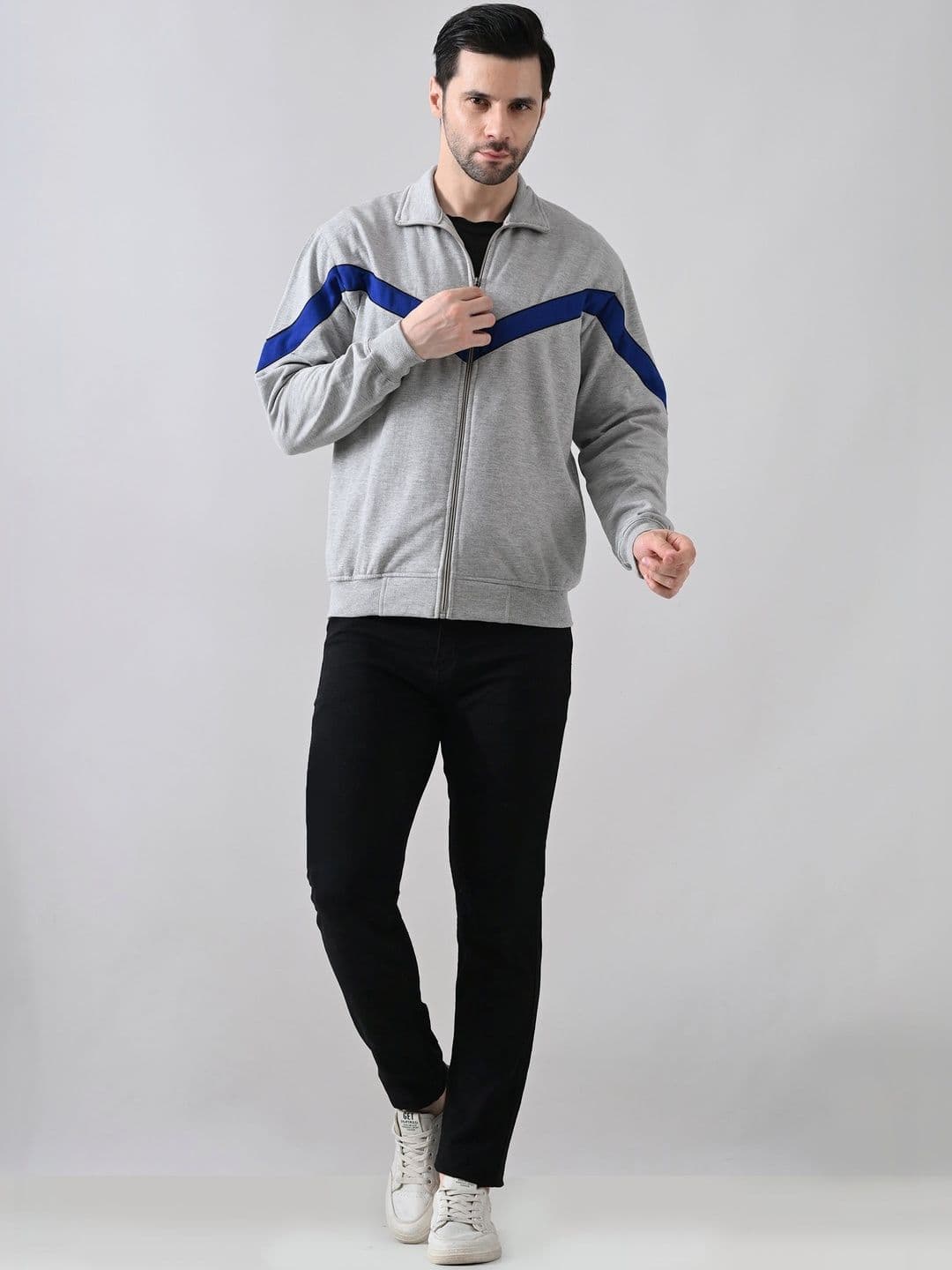 BAESD Men Colourblocked Fleece Lightweight Sporty Jacket - view 1