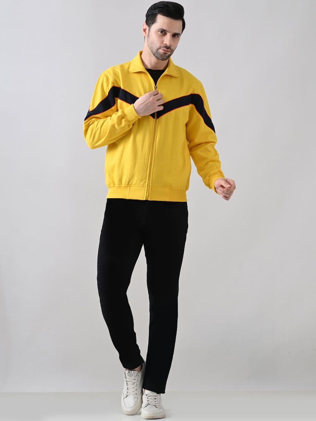 BAESD Men Colourblocked Fleece Lightweight Sporty Jacket - view 1