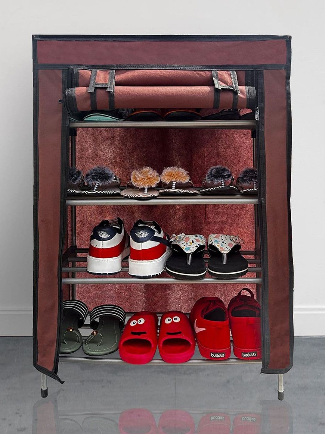 Urban Choice 4-Layer Metal Shoe Rack With Dustproof Cover - view 1