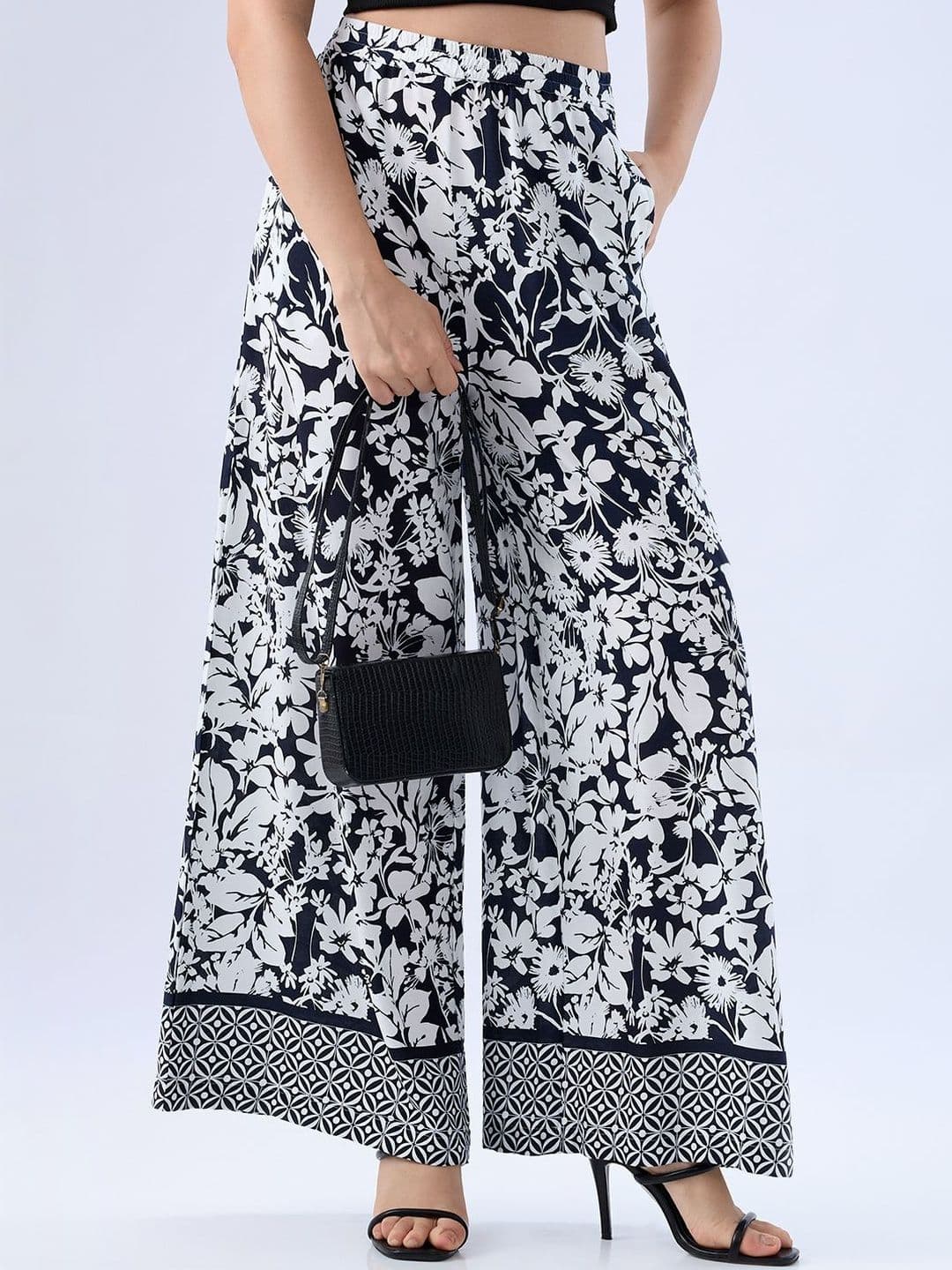Mystere Paris Women Floral Printed Flared Palazzos - view 1