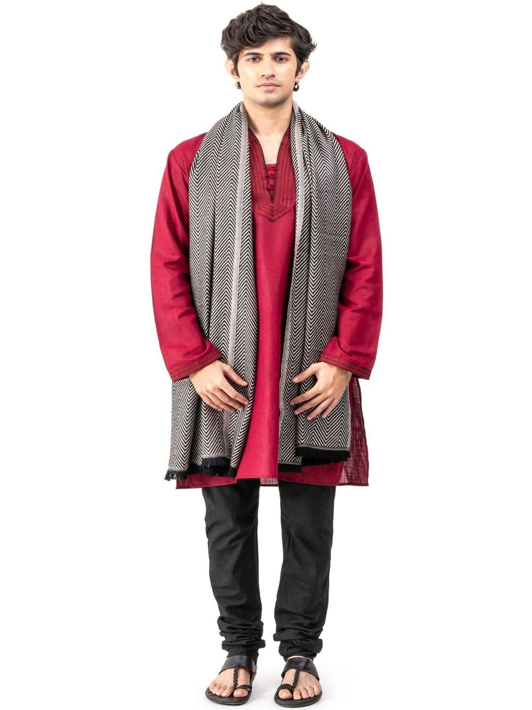 Naureen Men Woven Design Stole - view 1