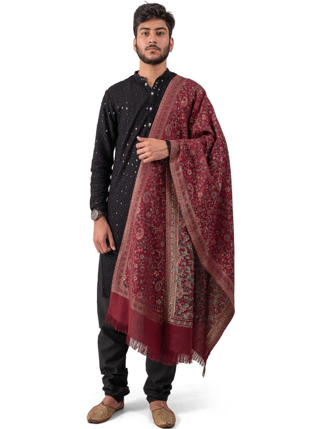 Naureen Men Woven Design Stole - view 1