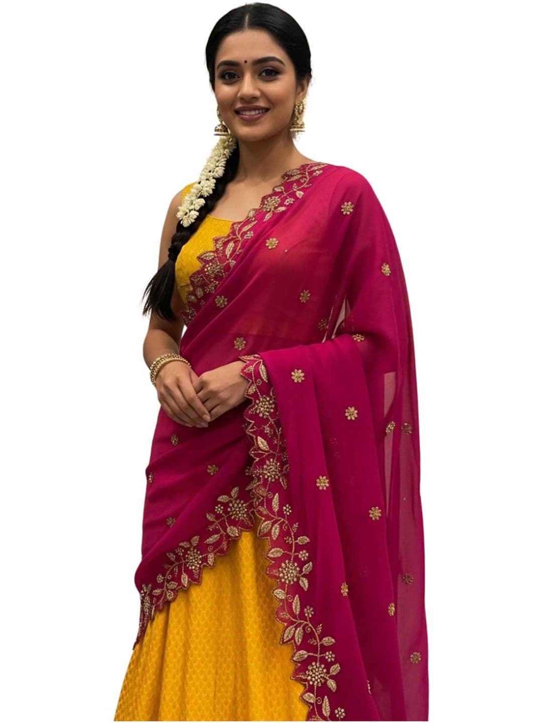 Fabcartz Embroidered Dupatta with Beads and Stones - view 1