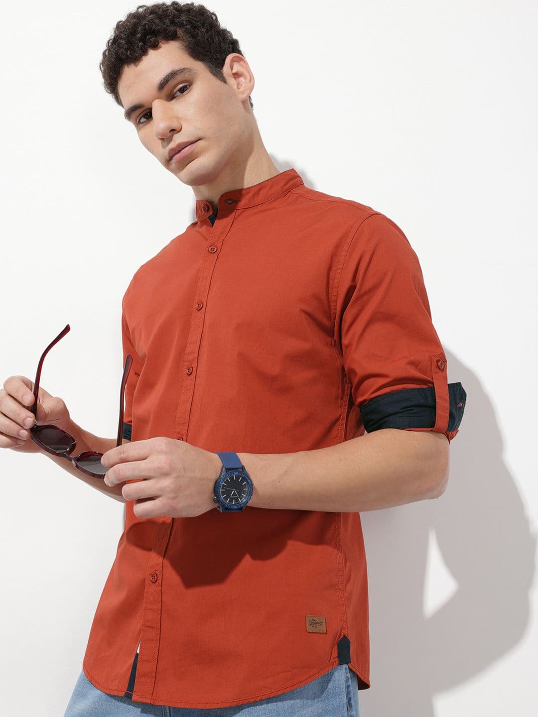 The Roadster Life Co. Band Collar Pure Cotton Casual Shirt - view 1