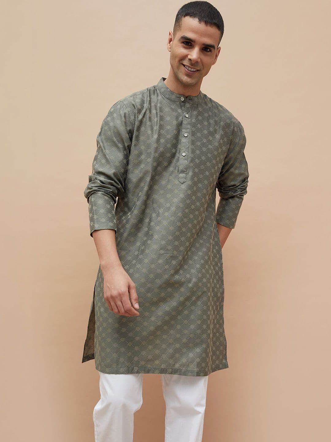 Melange by Lifestyle Men Geometric Kurta - view 1