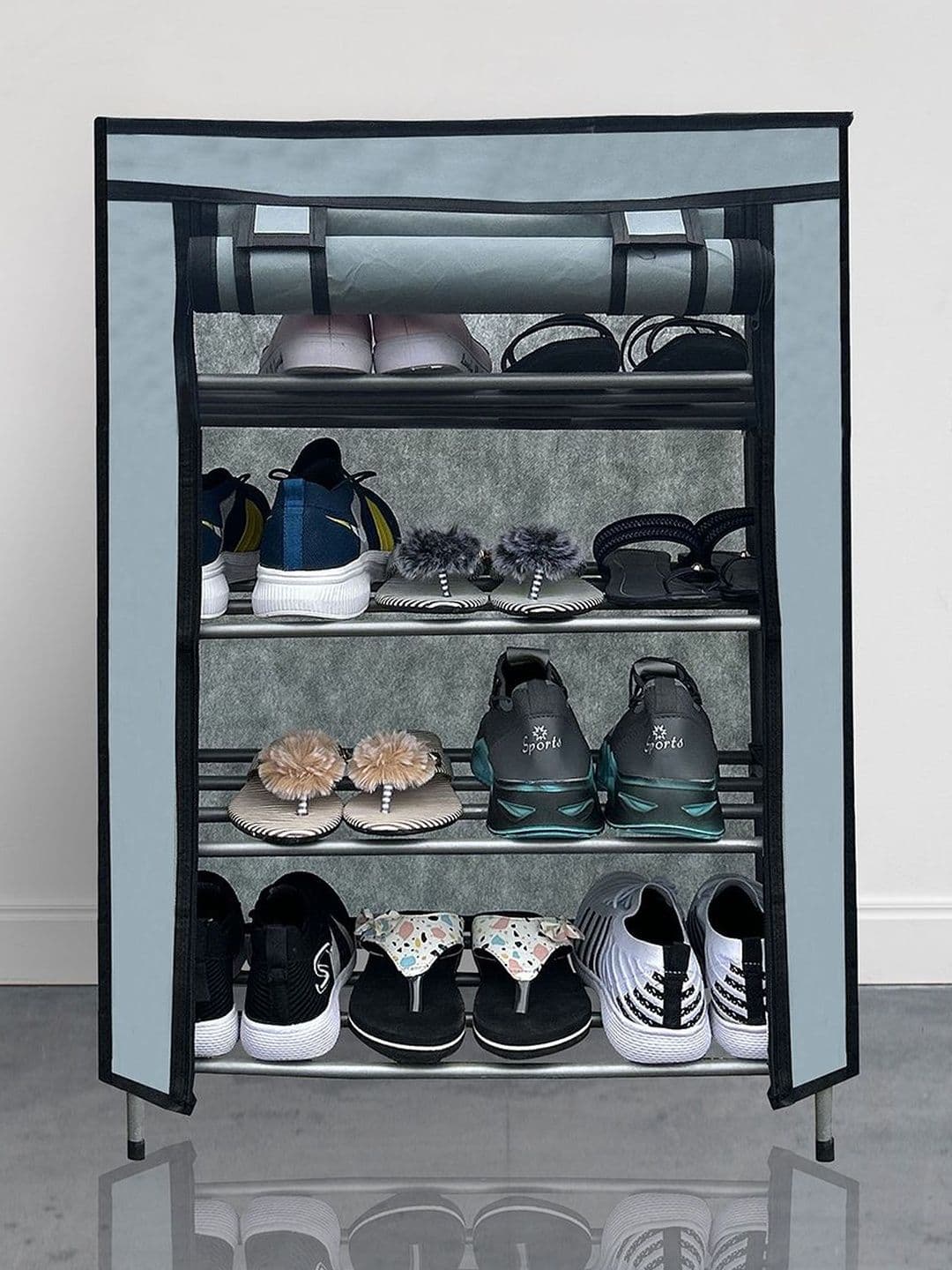 Urban Choice 4-Layer Metal Shoe Rack With Dustproof Cover - view 1