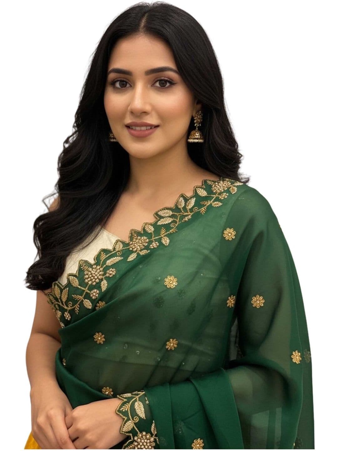 Fabcartz Embroidered Dupatta with Beads and Stones - view 1