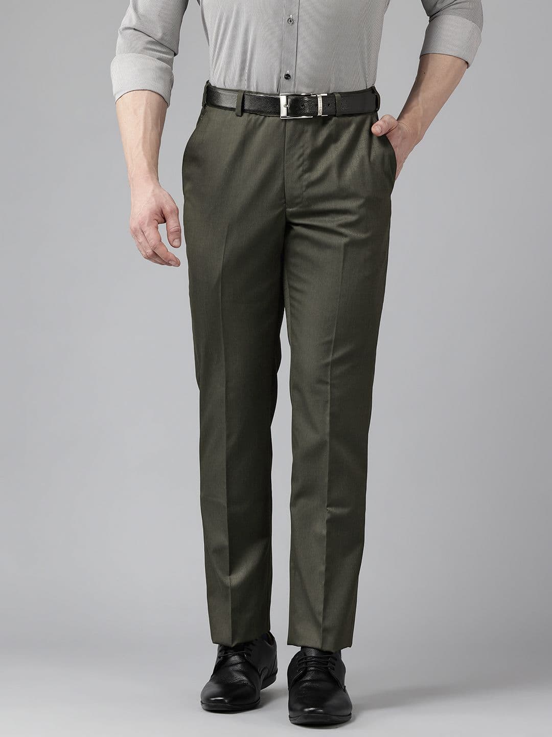 Park Avenue Men Checked Smart Fit Formal Trousers - view 1