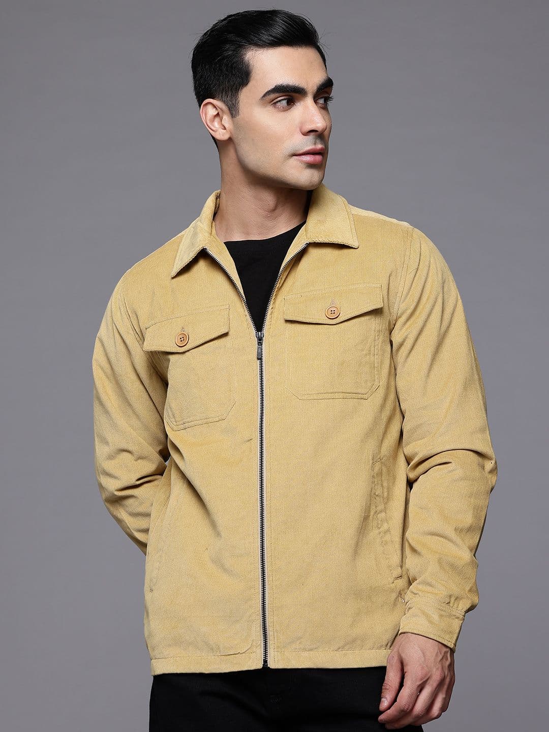 Allen Solly Pure Cotton Corduroy Finish Tailored Jacket - view 1