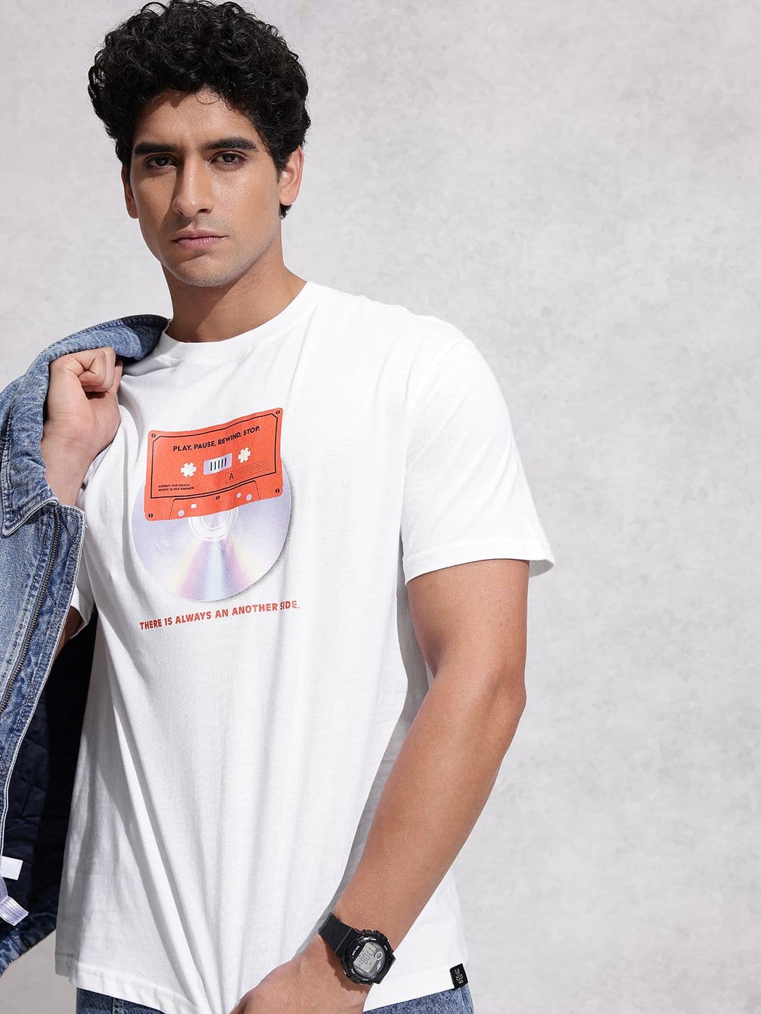 WROGN Graphic Printed Pure Cotton Oversized T-shirt - view 1