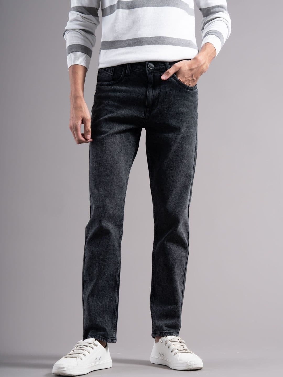 British Club Men Smart Slim Fit Mid-Rise Light Fade Jeans - view 1