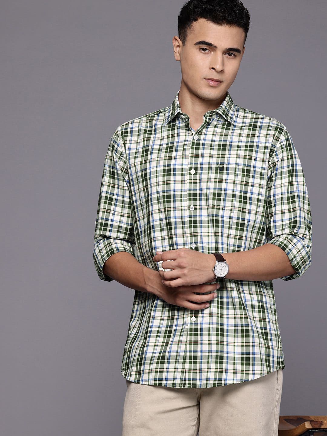 Allen Solly Classic Checked Pure Cotton Casual Shirt - view 1