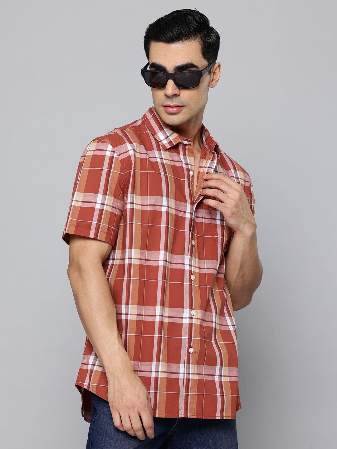 Levis Tartan Checked Slim Fit Pure Cotton Casual Shirt - view 1