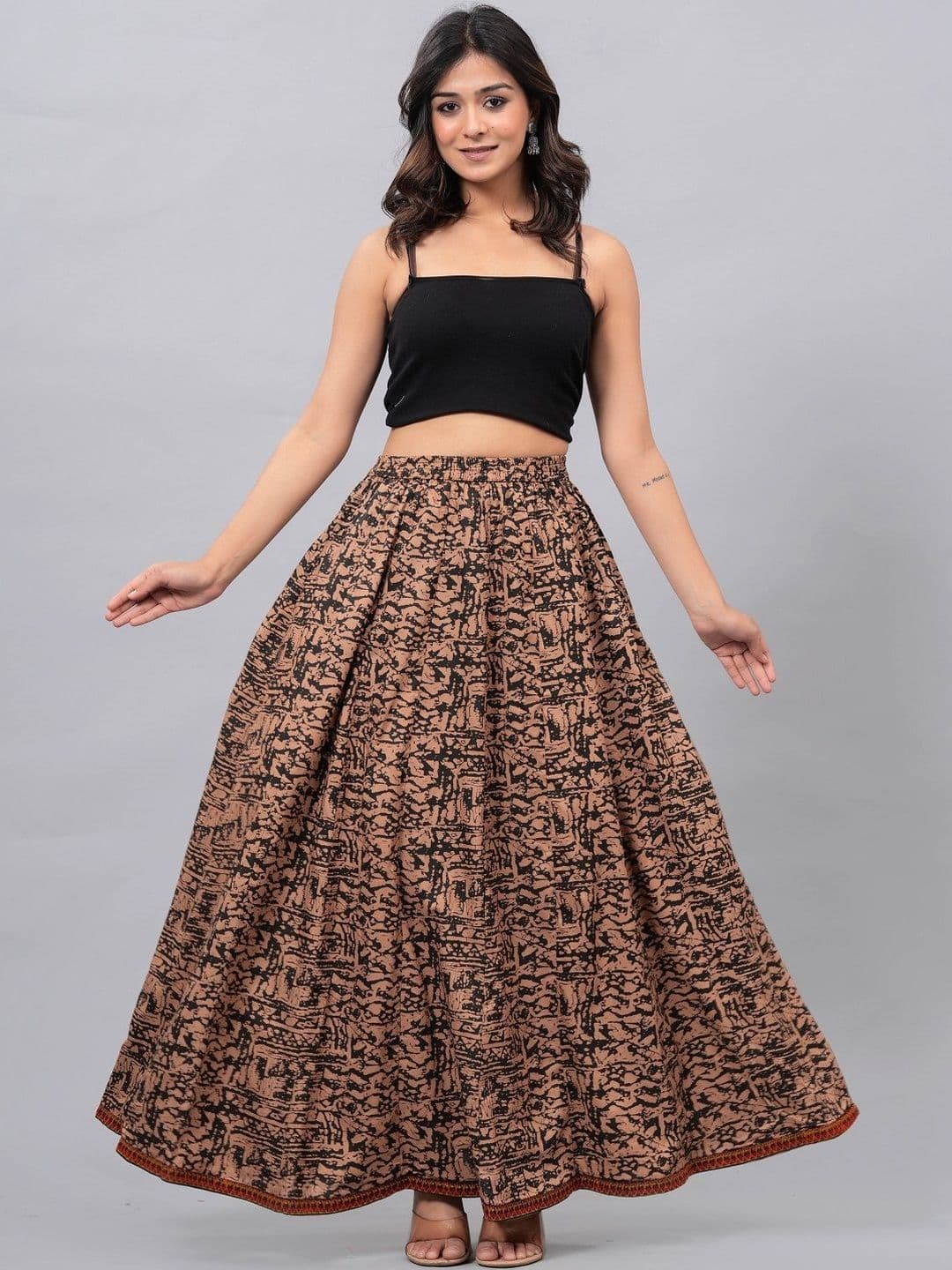 Maquien Printed Maxi Flared Skirts - view 1