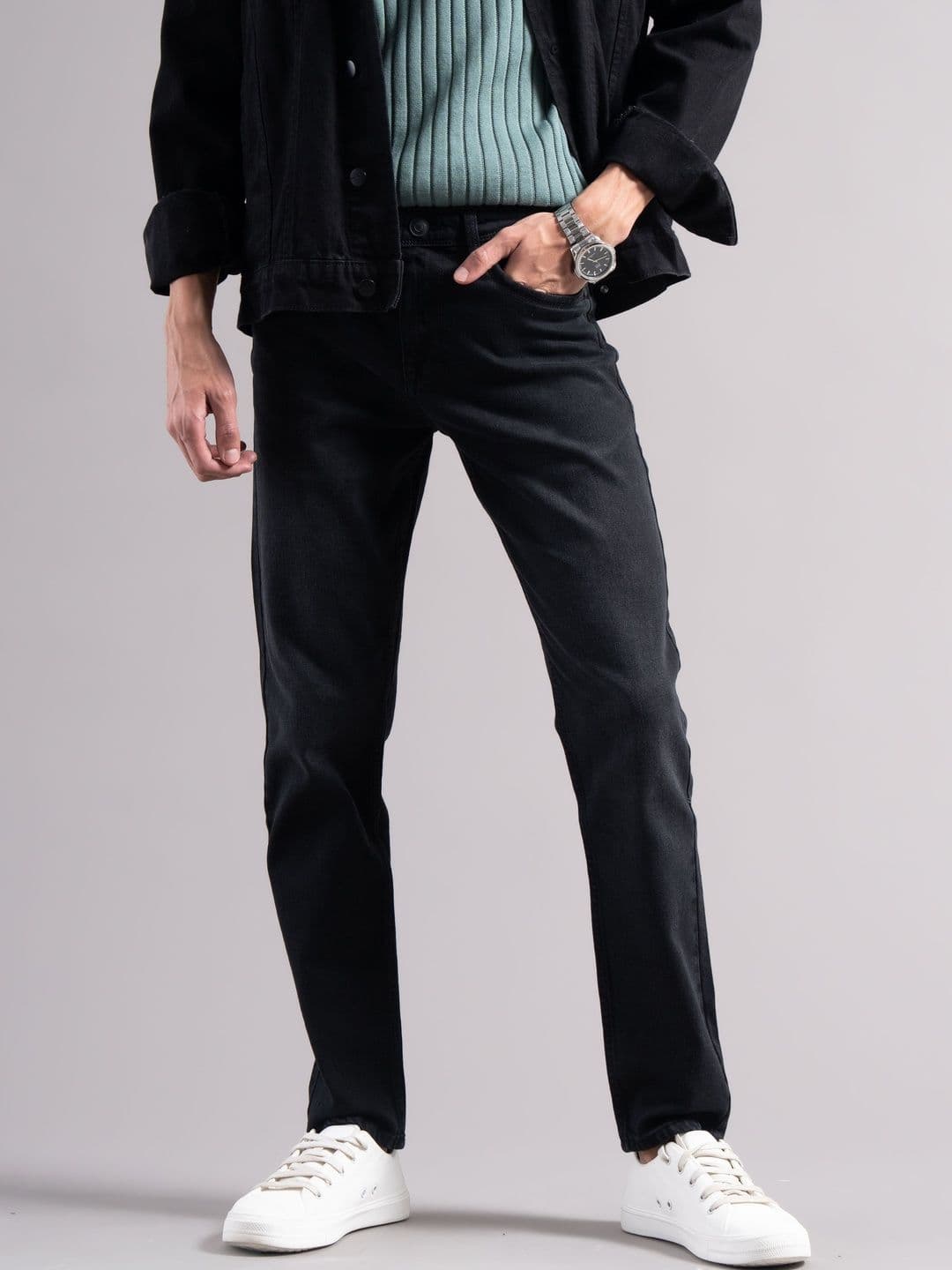 British Club Men Smart Slim Fit Mid-Rise Light Fade Jeans - view 1