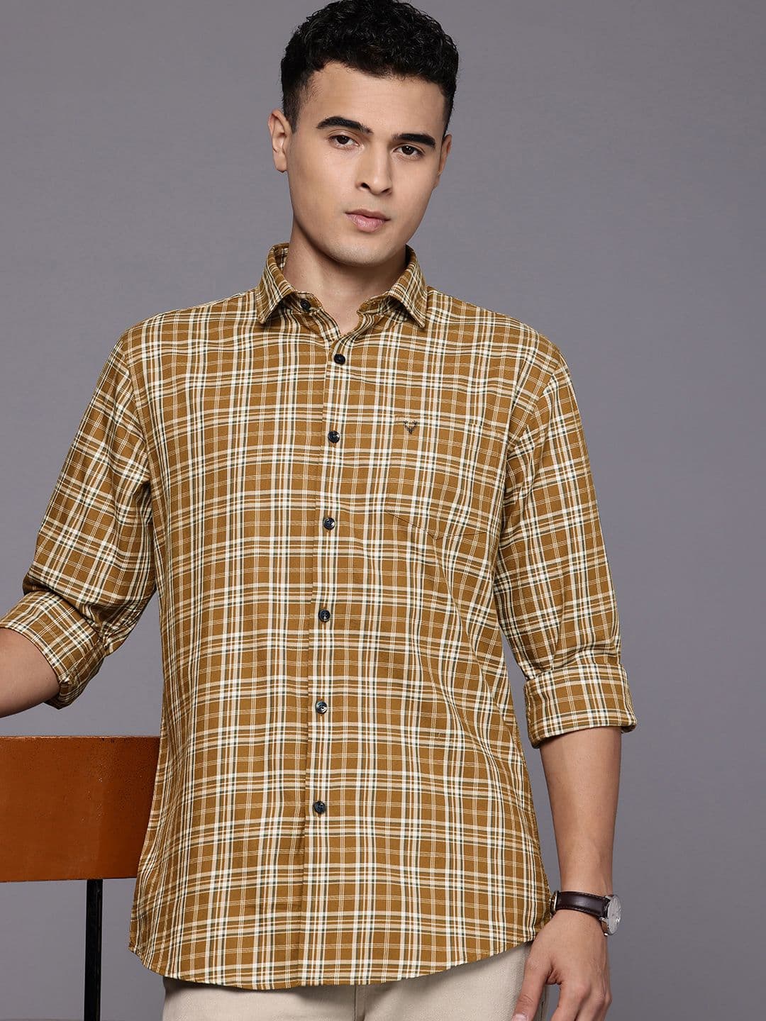 Allen Solly Classic Checked Pure Cotton Casual Shirt - view 1
