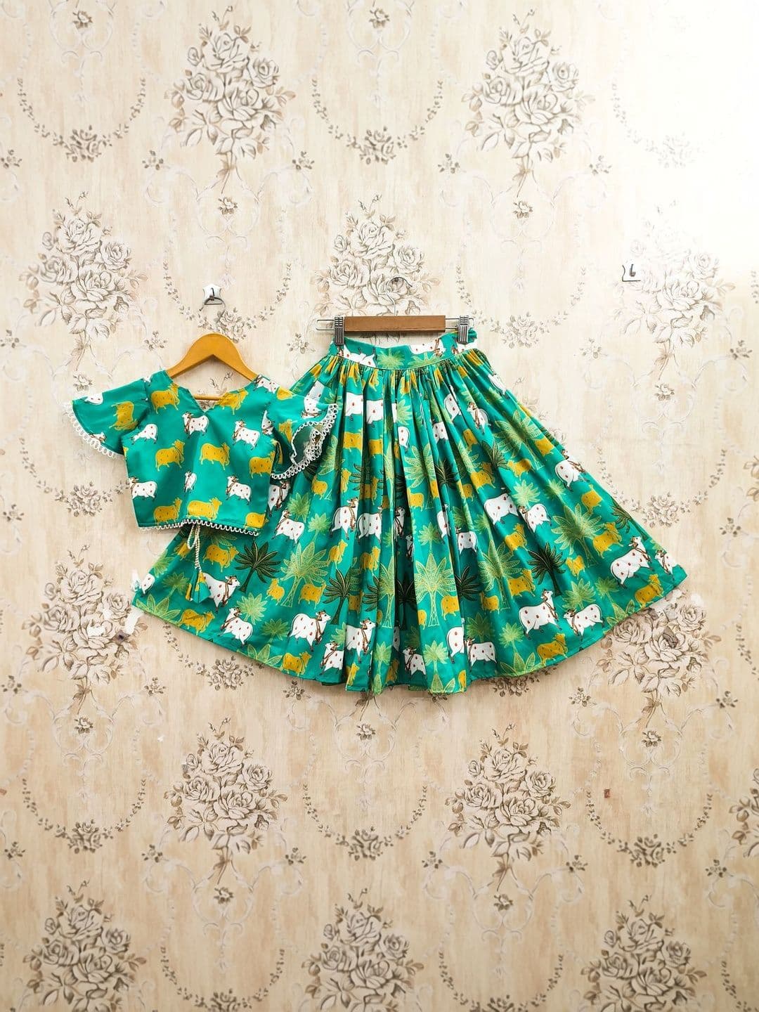 JOVK DESIGN Girls Printed Ready to Wear Lehenga & - view 1