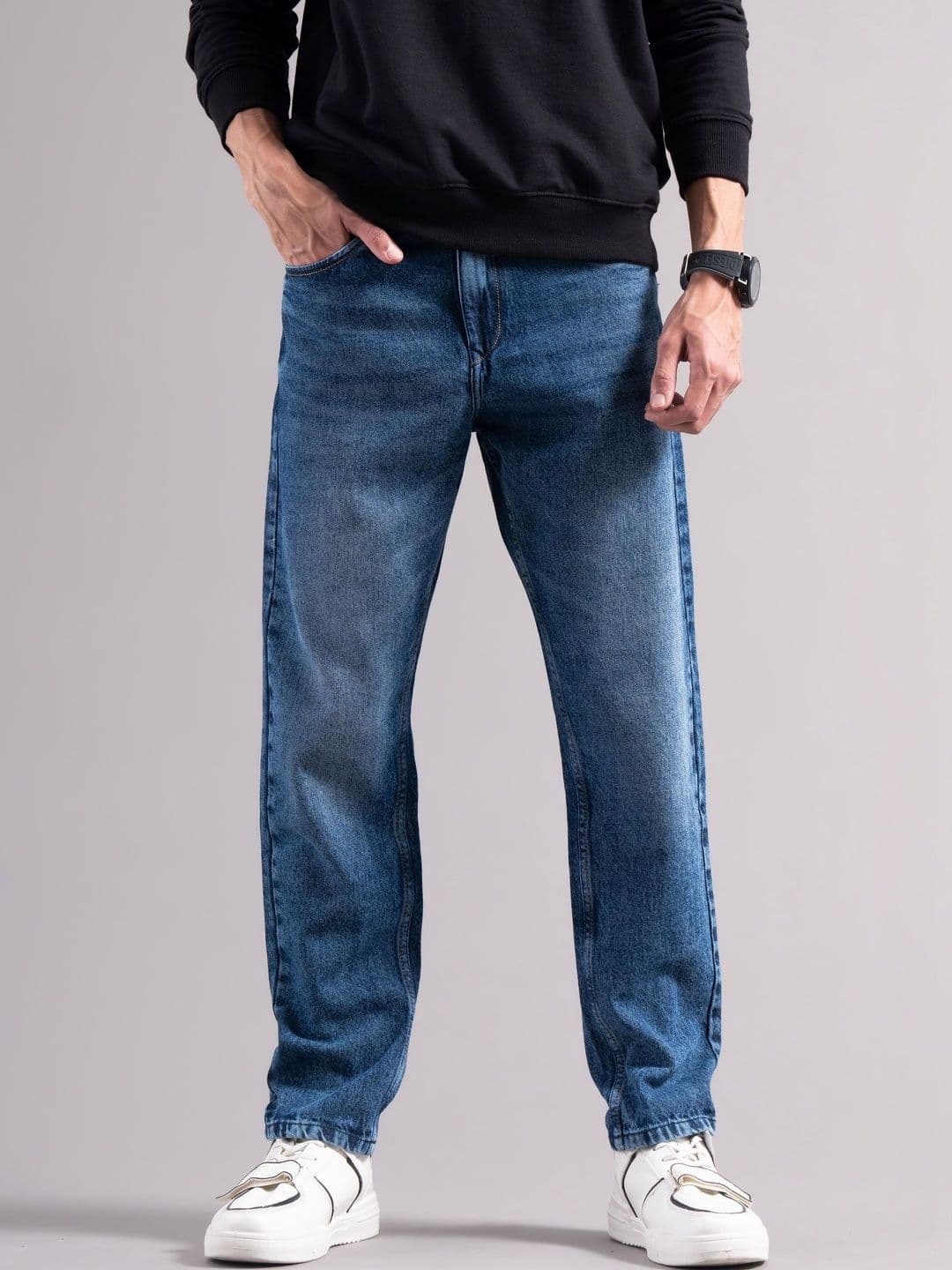 British Club Men Smart Slim Fit Mid-Rise Light Fade Jeans - view 1