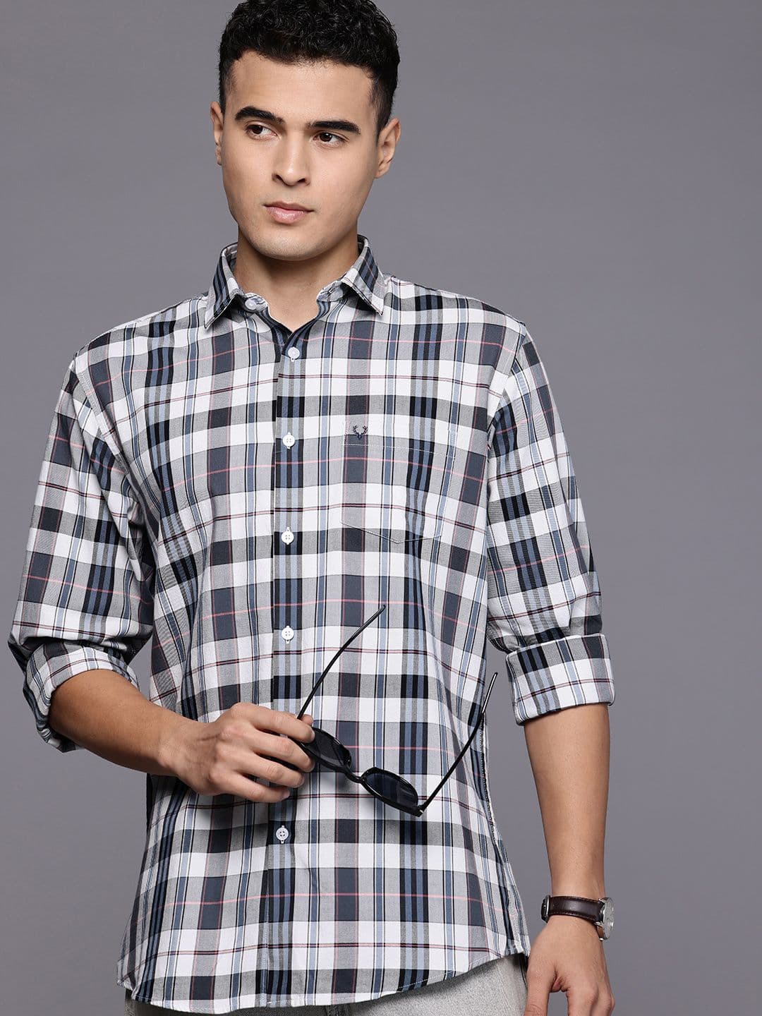 Allen Solly Classic Checked Pure Cotton Casual Shirt - view 1