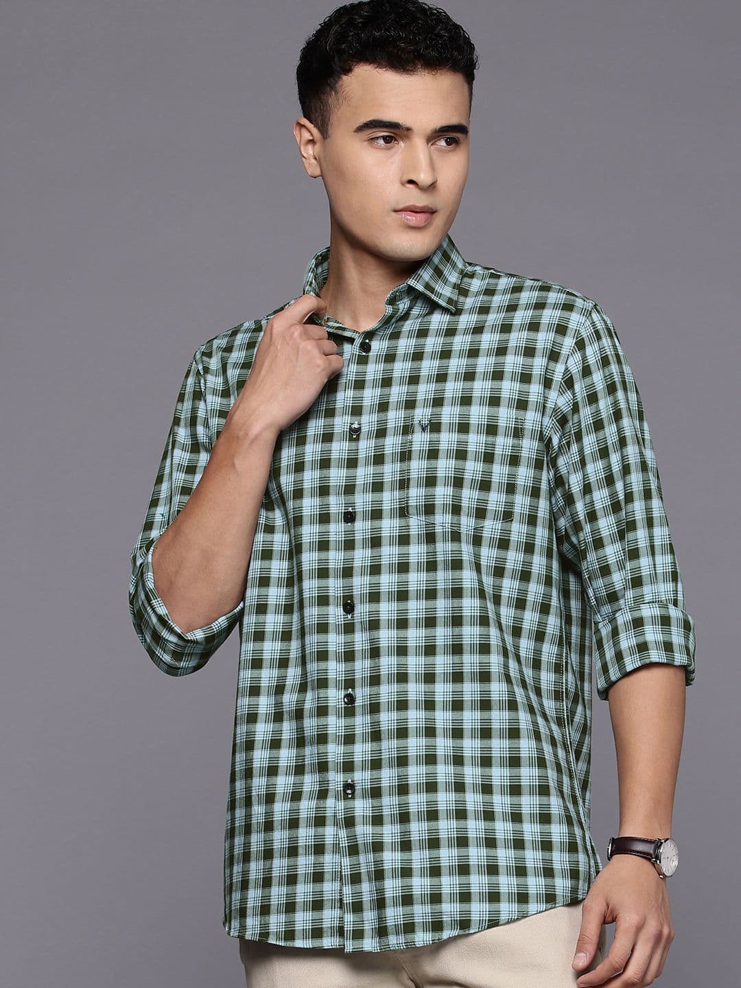Allen Solly Classic Checked Pure Cotton Casual Shirt - view 1
