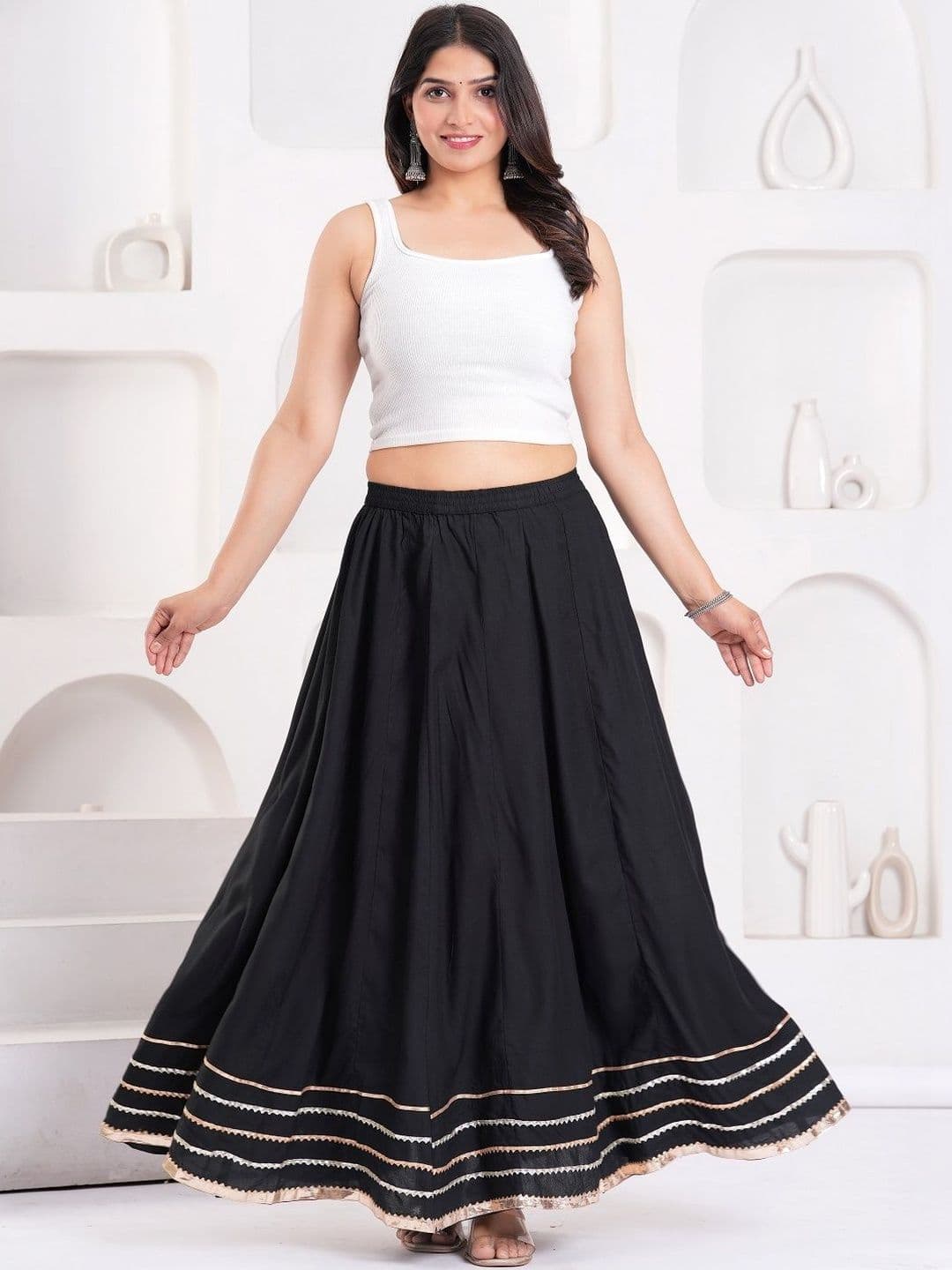 Maquien Maxi Flared Skirts - view 1