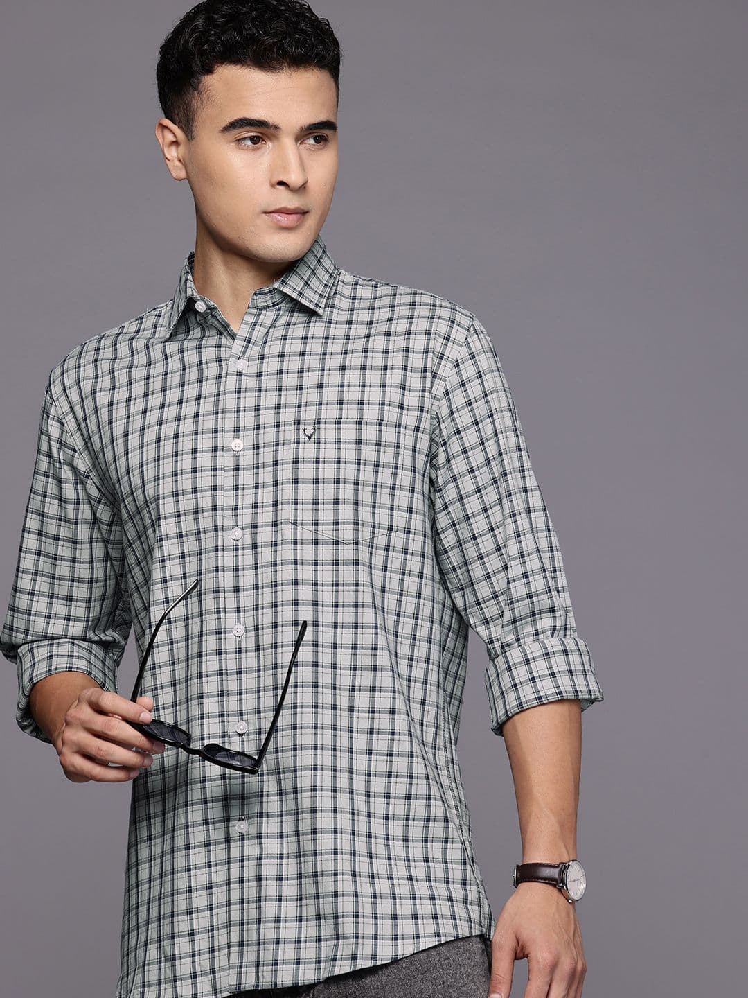 Allen Solly Classic Checked Pure Cotton Casual Shirt - view 1