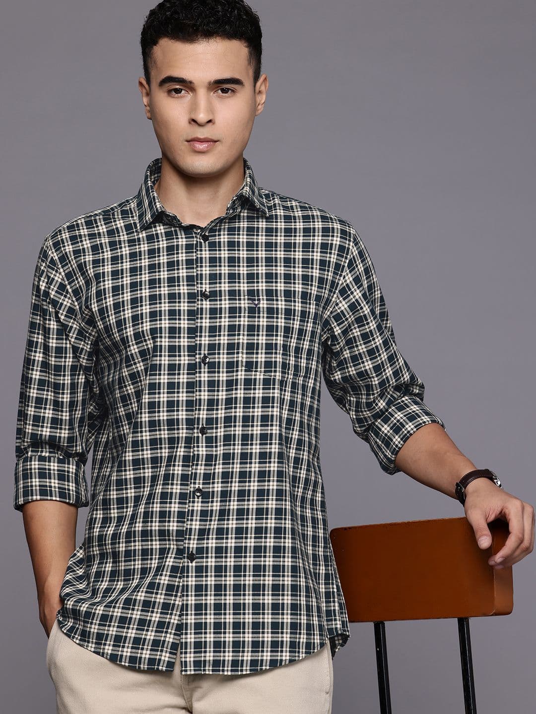 Allen Solly Sport Fit Checked Pure Cotton Casual Shirt - view 1