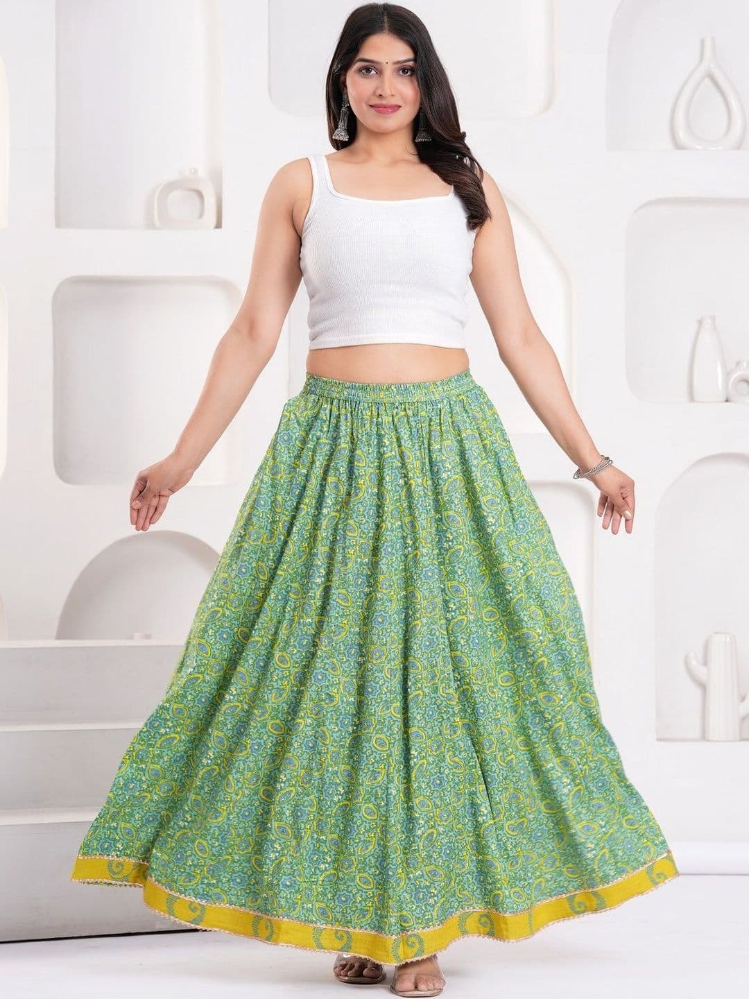 Maquien Printed Maxi Flared Skirts - view 1