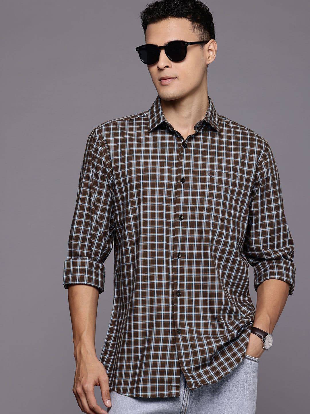 Allen Solly Classic Checked Pure Cotton Casual Shirt - view 1