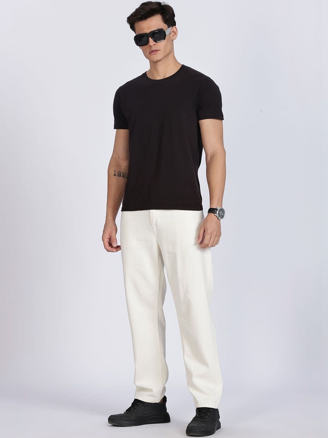 The Roadster Lifestyle Co Pure Cotton No Fade Straight-Fit Jeans - view 1