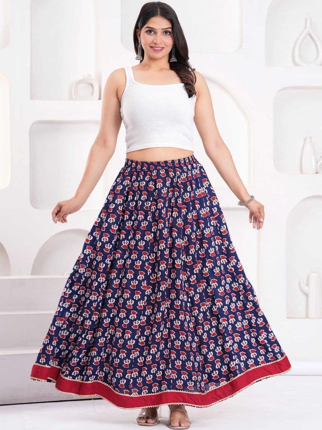 Maquien Printed Maxi Flared Skirts - view 1