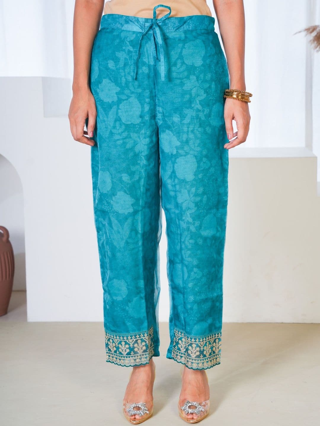 Aramya Women Floral Printed Ethnic Palazzos - view 1