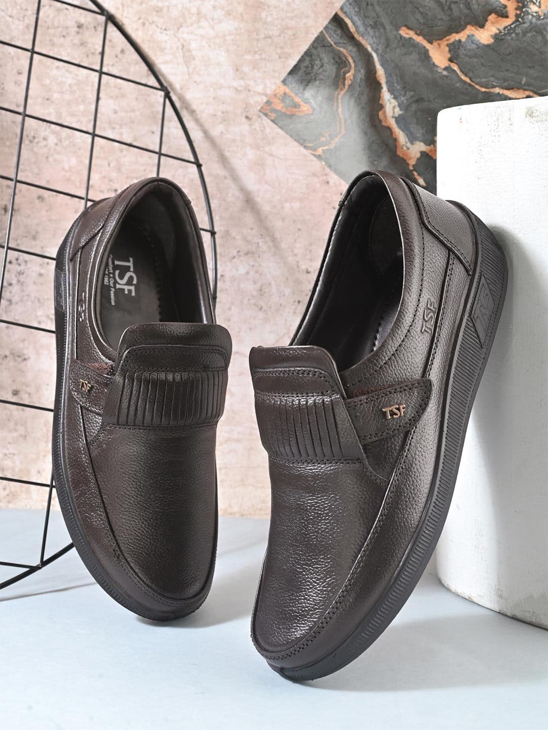 TSF Men Brown Leather Formal Shoes - view 1