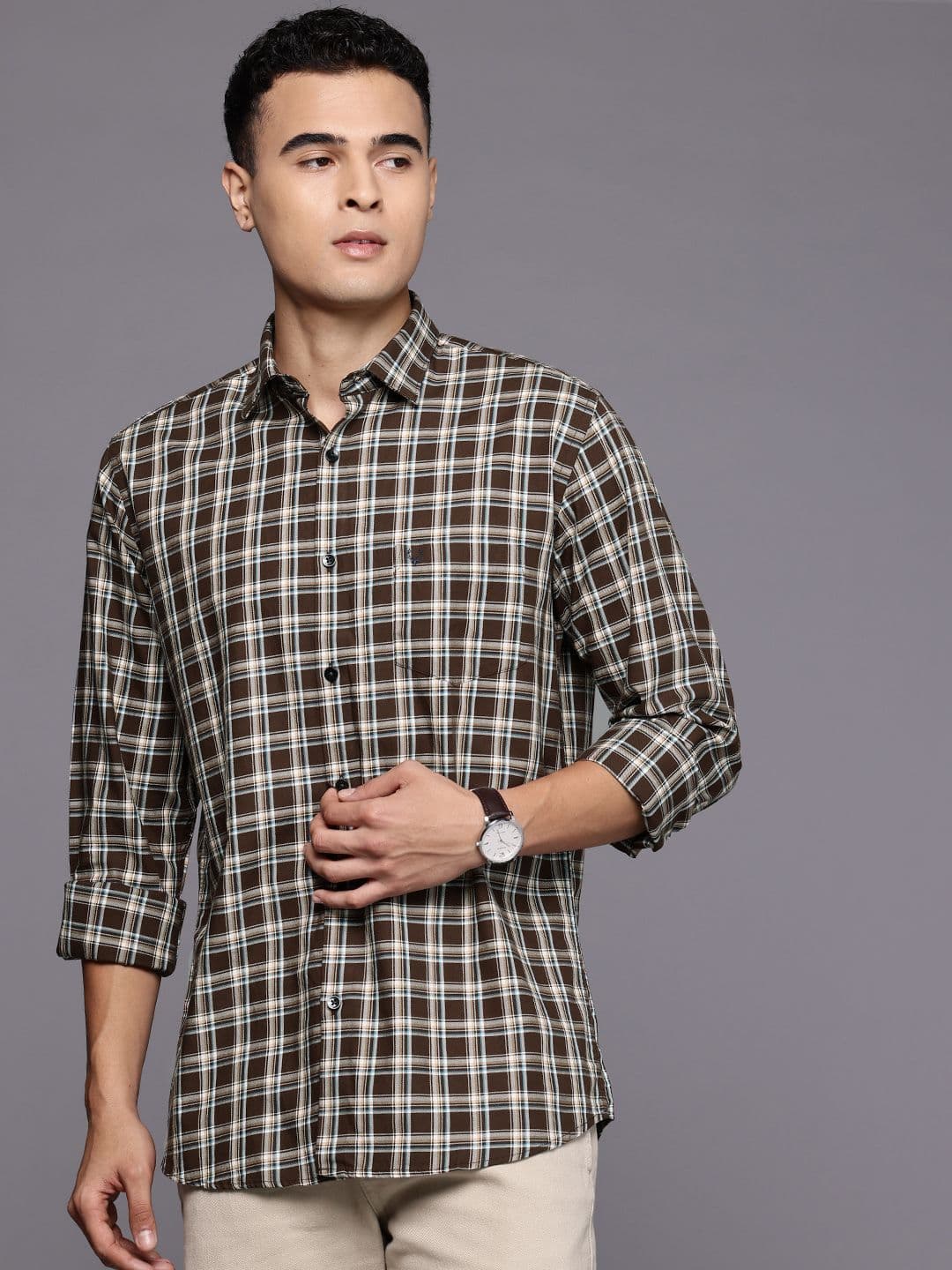Allen Solly Classic Checked Pure Cotton Casual Shirt - view 1