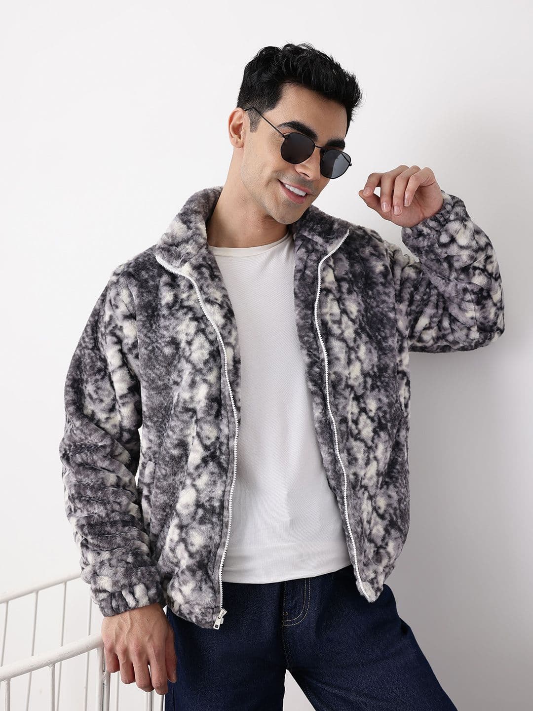 Mast & Harbour Animal Self Design Bomber Jacket - view 1