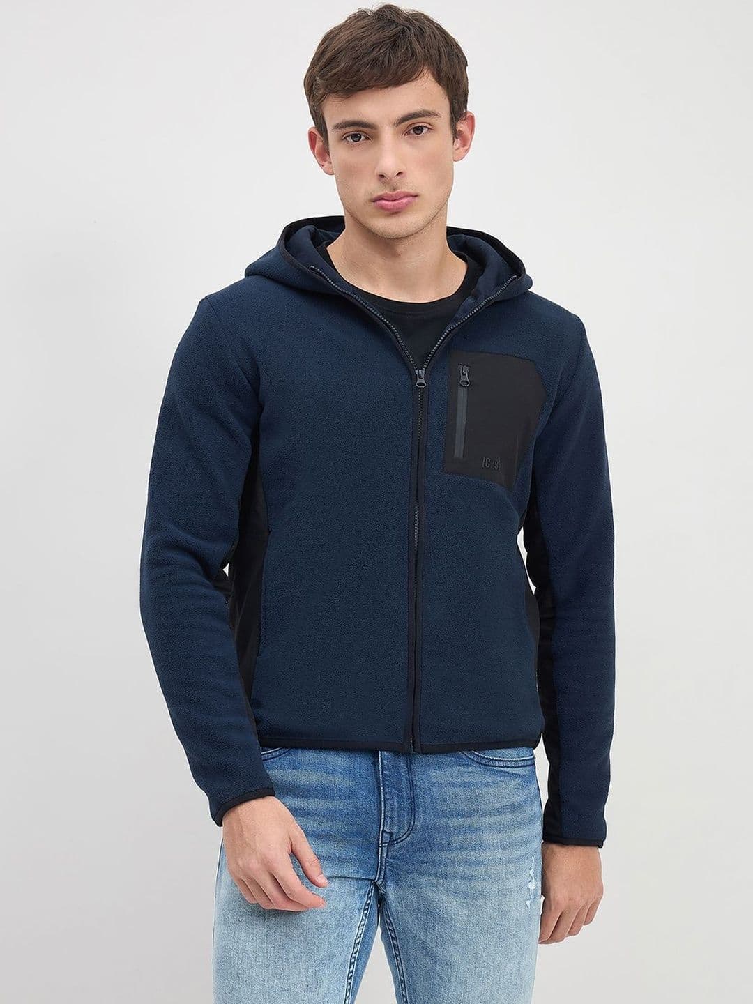 Iconic Men Colourblocked Lightweight Puffer Jacket - view 1