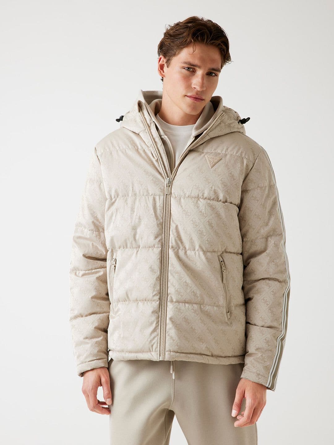 GUESS Men Geometric Printed Lightweight Puffer Jacket - view 1